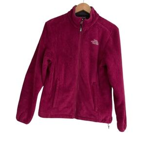 The North Face Osito Fleece Jacket Sz M Red Full Zip Camping Athleisure Cozy
